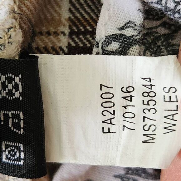 Split men's plaid shorts brown tan cream zip flat front size 33 waist - Picture 9 of 9